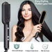 Hair straightener with a secure safety lock for convenient storage.