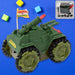 Front view of the Tumbling Tank Toy Car, showcasing its vibrant design and lights.
