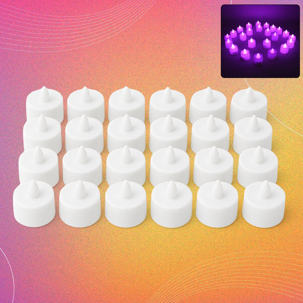 Flameless LED Tealights – Smokeless Decorative Candles (24 Pack)