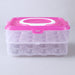 Interior view of the egg storage box with removable dividers for egg protection.