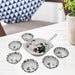 Complete 9-piece pudding serving set displayed in a home kitchen setting.