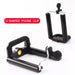 Close-up of the sturdy mobile holder attachment with cushioned padding for phone protection.