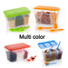 Transparent 750ml airtight storage container with 3 sections, ideal for kitchen organization.