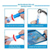 A four-panel graphic illustrates how to use the water brush pen by twisting, filling with water, and drawing on the album.