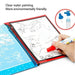 A hand holds a red water pen to an open coloring book page showing outlines of dinosaurs, with text about clear water