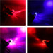 Powerful red laser pointer beam demonstrated in a dimly lit room for presentations.