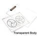 Portable transparent exam pad with ruler, perfect for on-the-go study.