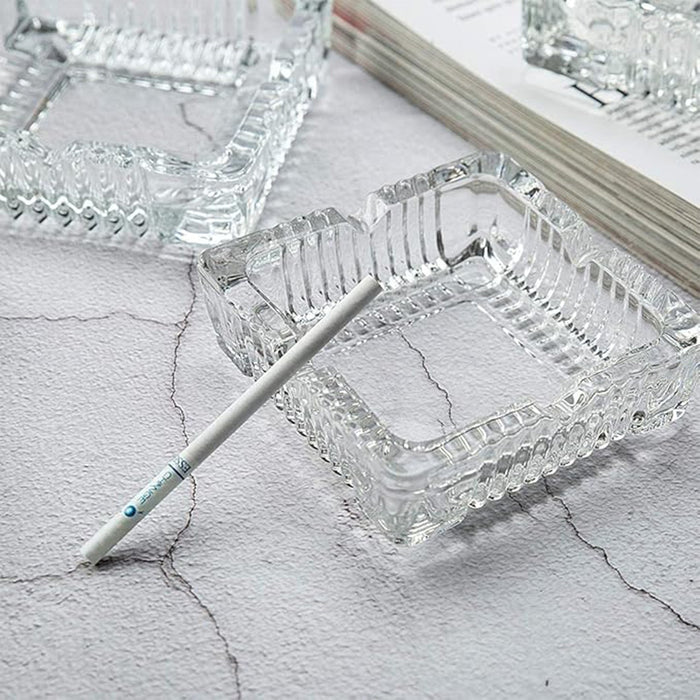 Another angle of the crystal ashtray, emphasizing its quality craftsmanship.