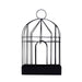 A black iron birdcage-style empty holder with a simple, clean design is presented on a white background.