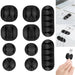 Set of multi-purpose cable organizers in various sizes on a clean white surface.