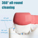 A diagram showing a tooth being cleaned by a U-shaped brush, labeled for 360-degree cleaning.
