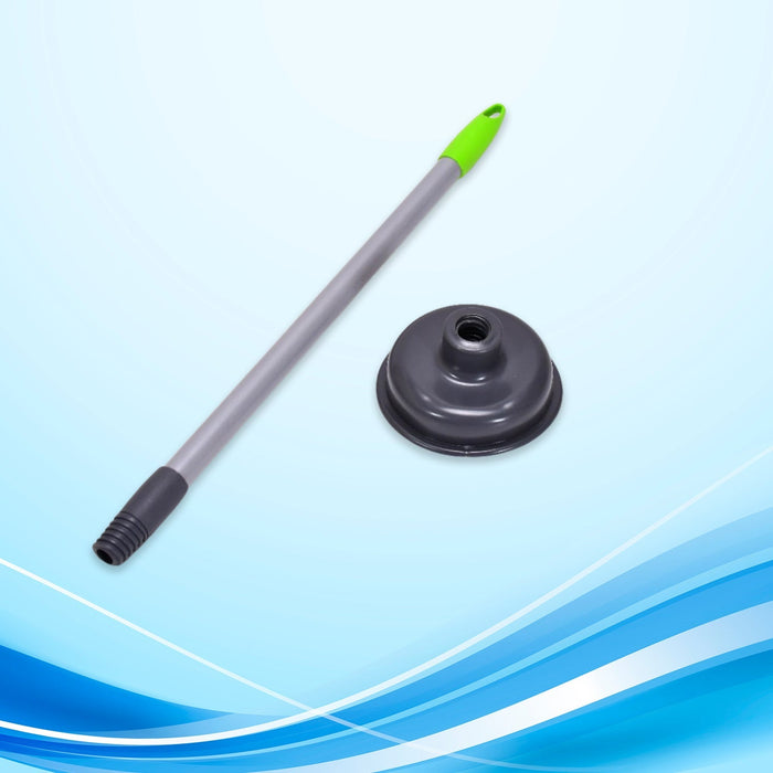 Detailed view of the robust black rubber cup of the toilet plunger.
