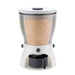 Assortment of grains and cereals neatly stored within the multi-compartment rice dispenser.
