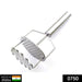 Ergonomic stainless steel hand masher for efficient mashing of vegetables and Indian dishes.
