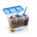Practical 750ml plastic square container, perfect for organizing small kitchen essentials.