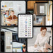 A collage of four scenes showing the 'MY CHORES' board in use: in a classroom, on a refrigerator, in an RV, and for elder