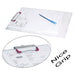 Angled view of the transparent exam pad highlighting its clear design.