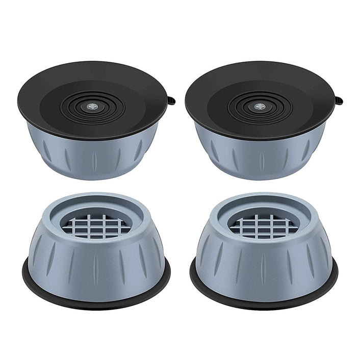 Set of four anti vibration pads with suction cup feet for washing machines.