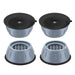 Set of four anti vibration pads with suction cup feet for washing machines.