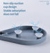 A clear plastic self-draining soap dish showcasing its innovative leaf design.