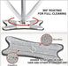 X-shape microfiber flat mop with a hands-free squeeze feature for quick wringing.