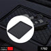 A black anti-skid mat with a diamond pattern is shown on a car dashboard with car keys. Inset shows the mat alone