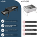 Comparison of our black portable grill with a smaller silver grill, highlighting features and benefits.