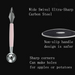 A pink-handled fruit tool is shown with text describing its carbon steel, non-slip handle, and sharp corners for coring.