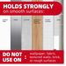 Adhesive screw hook with a clear sticky backing, demonstrating ease of wall mounting.