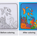 Detailed view of the Magic Water Coloring Book and its unique water-activated pages.