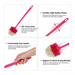 Full view of the multicolor toilet cleaner brush ready for use.