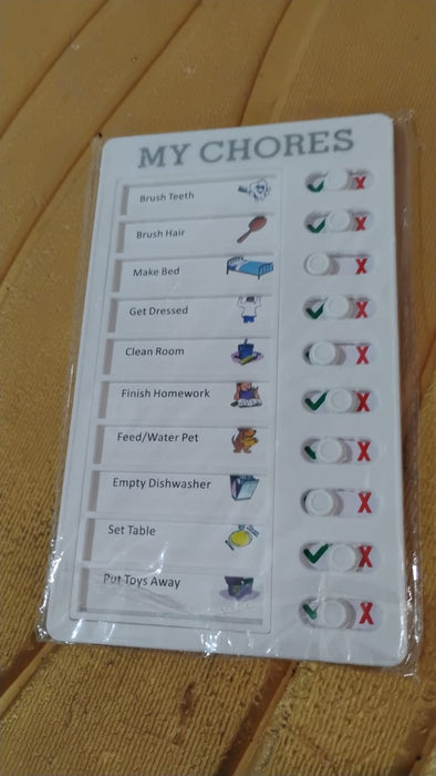 A mix-color Kids' reusable daily chores checklist board by Foloria.