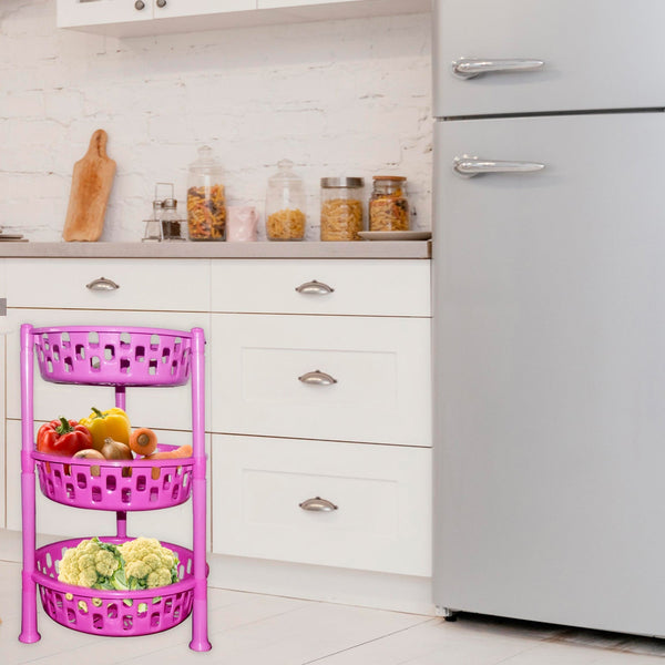 Plastic Storage Rack – 3-Tier Multipurpose Organiser | Organivo