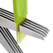 Herb scissors with an ergonomic handle and five stainless steel blades