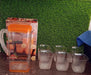Detail of the sturdy, transparent plastic water jug, showing its sleek design.