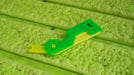Clear view of the internal threading mechanism of the multicolour automatic needle threader.