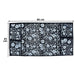Microwave dust cover with an elegant design protecting a kitchen appliance.