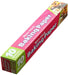 A pink and green box of non-stick baking paper with text and images of baked goods.