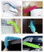 Foldable design of the fan cleaning tool, demonstrating its compact storage.