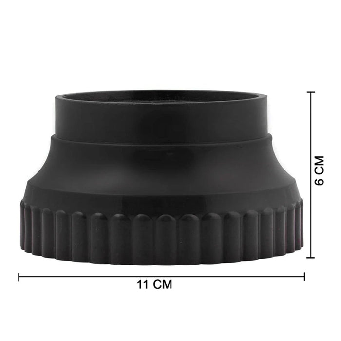 A single black washing machine support leg is shown with dimensions: 11 cm wide and 6 cm high.