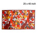 A flat lay of the fruit-patterned refrigerator top cover, displaying its 20 x 40 inch dimensions.