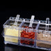Durable acrylic spice organizer, ideal for salt, pepper, and spices.