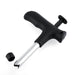 Ergonomic handle of the coconut opener tool for secure grip.