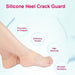 Hand washing instructions for reusable silicone heel protectors.