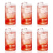 Ergonomic and lightweight transparent plastic glasses for comfortable handling.