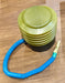 Lifestyle shot of the foot air pump used for a yoga ball.