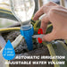 Diagram showing the simple installation steps for the automatic watering spikes.