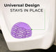 Detail of the bristle design on a round urinal screen mat, engineered to eliminate splash-back.
