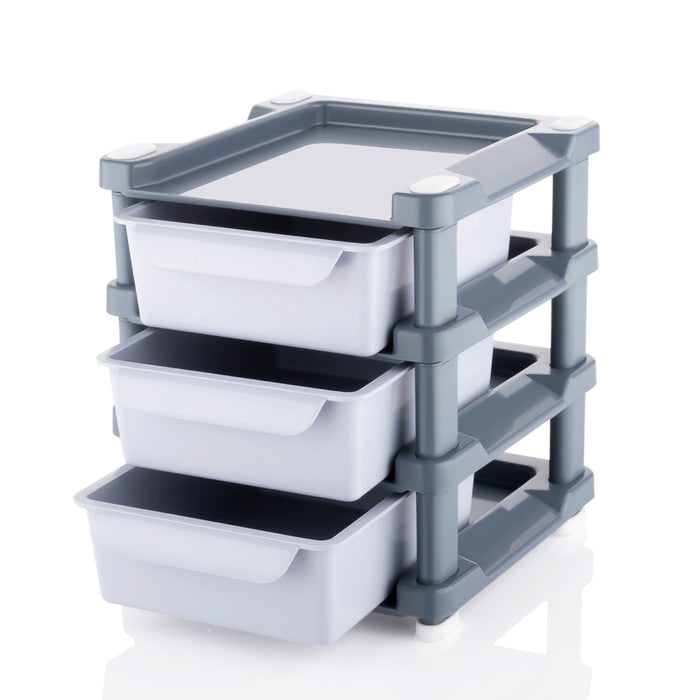 Organizing beauty supplies in the versatile 3-layer makeup drawer.
