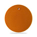 Durable silicone hot mat shown resisting high temperatures from a pan.